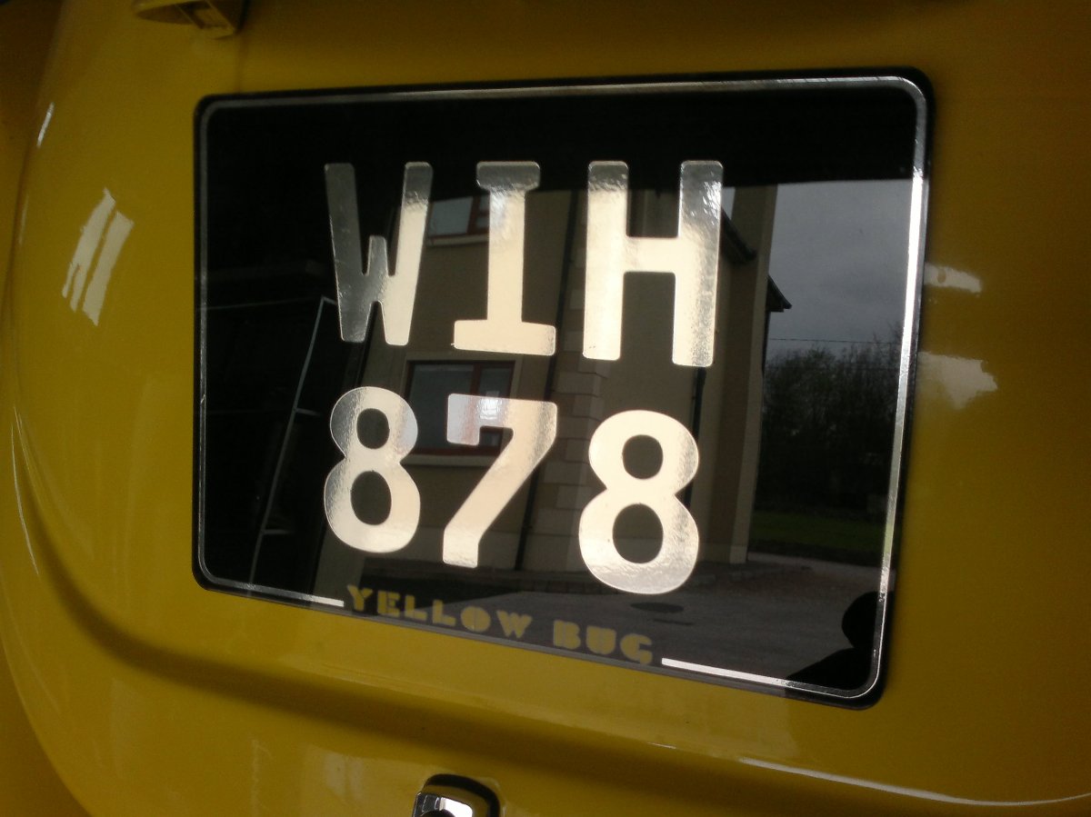 German Font on a classic VW Beetle